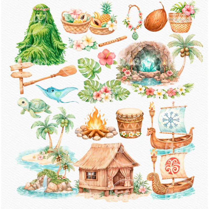 Kit Digital Princesas da Disney Moana, Cinderela e Rapunzel em Png  3