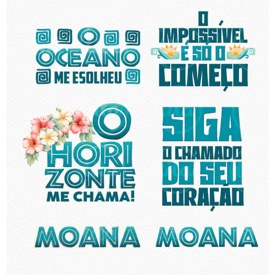 Kit Digital Princesas da Disney Moana, Cinderela e Rapunzel em Png  5