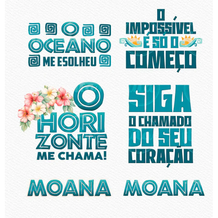 Kit Digital Princesas da Disney Moana, Cinderela e Rapunzel em Png  5