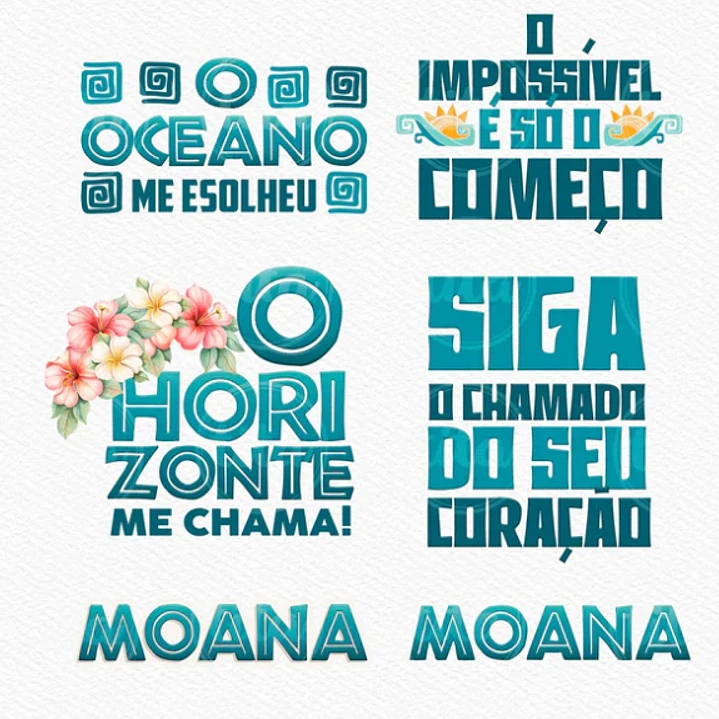 Kit Digital Princesas da Disney Moana, Cinderela e Rapunzel em Png  5