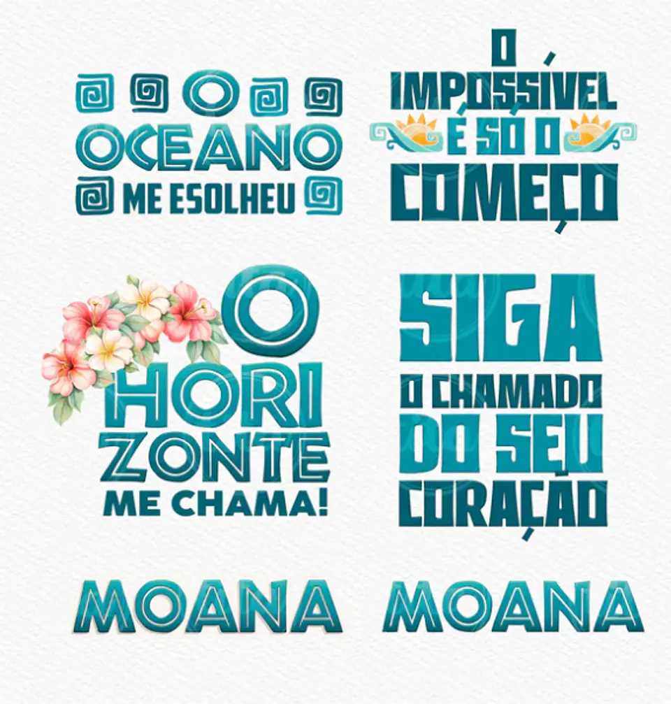 Kit Digital Princesas da Disney Moana, Cinderela e Rapunzel em Png  5