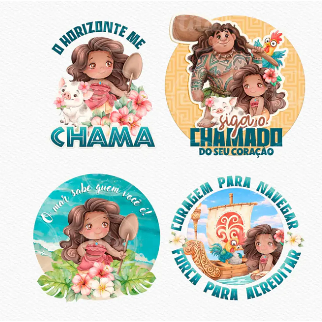 Kit Digital Princesas da Disney Moana, Cinderela e Rapunzel em Png  6