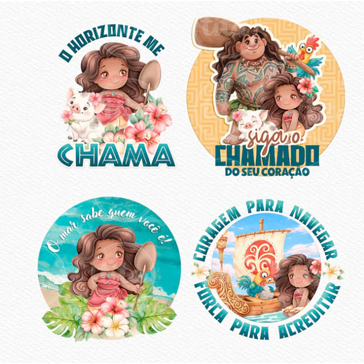 Kit Digital Princesas da Disney Moana, Cinderela e Rapunzel em Png  6
