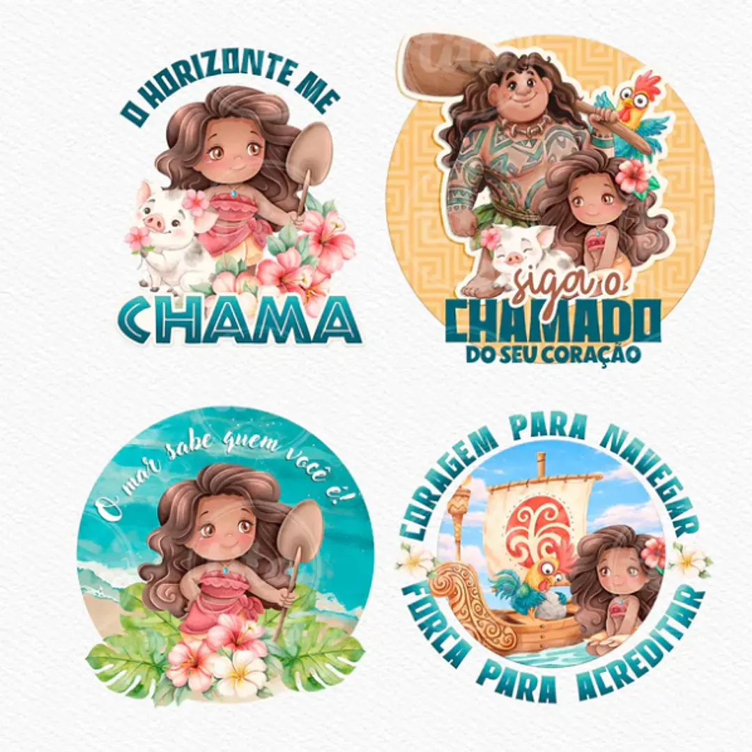 Kit Digital Princesas da Disney Moana, Cinderela e Rapunzel em Png  6