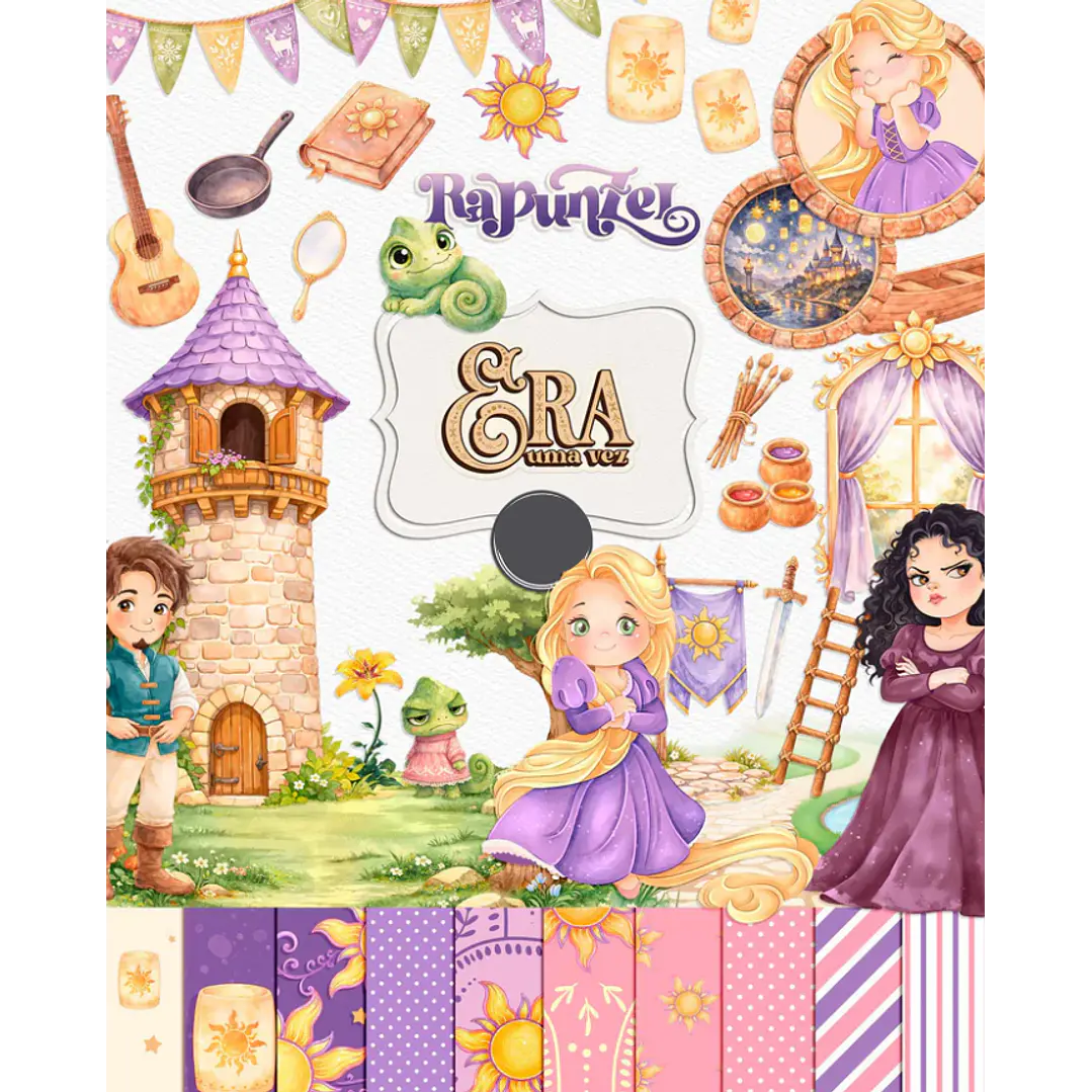 Kit Digital Princesas da Disney Moana, Cinderela e Rapunzel em Png  7