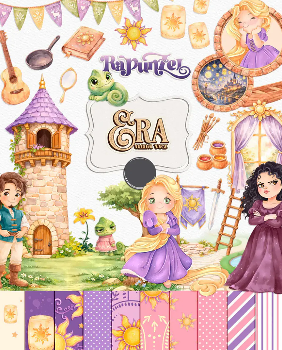 Kit Digital Princesas da Disney Moana, Cinderela e Rapunzel em Png  7