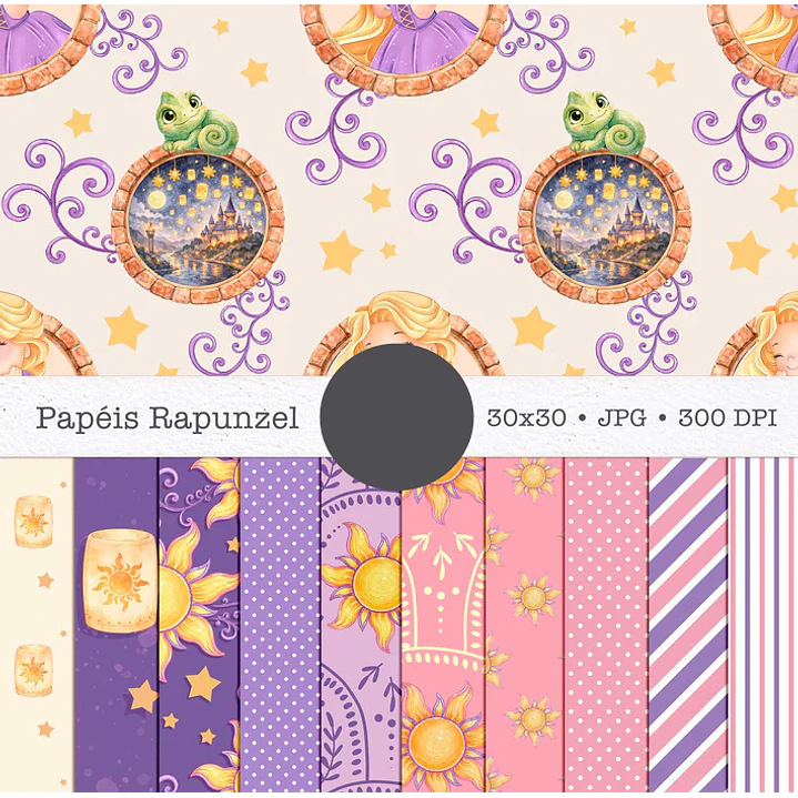 Kit Digital Princesas da Disney Moana, Cinderela e Rapunzel em Png  8