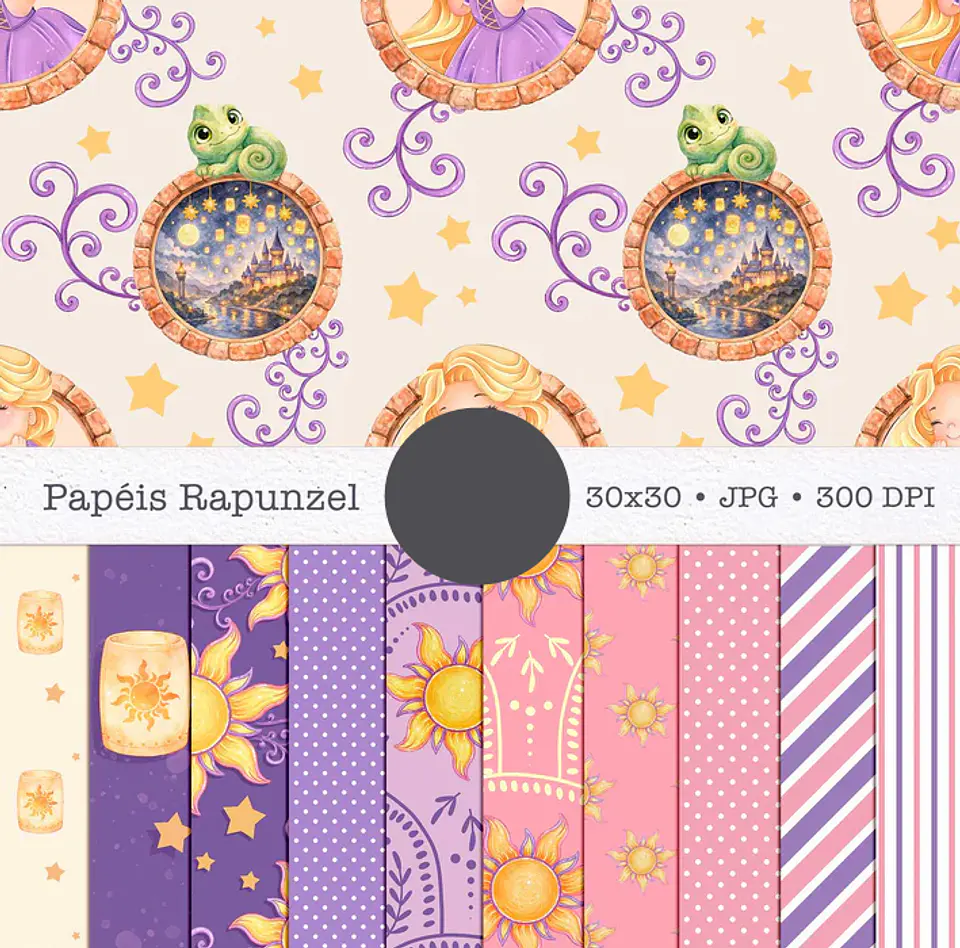 Kit Digital Princesas da Disney Moana, Cinderela e Rapunzel em Png  8