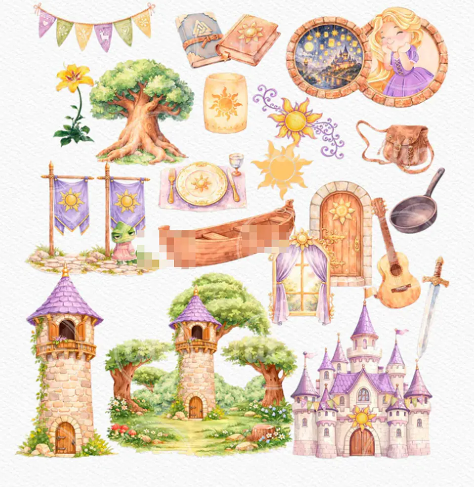 Kit Digital Princesas da Disney Moana, Cinderela e Rapunzel em Png  10