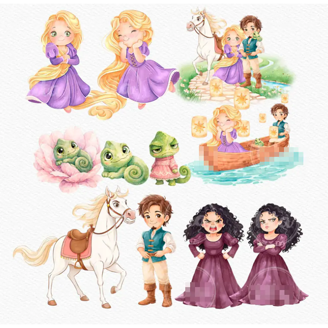 Kit Digital Princesas da Disney Moana, Cinderela e Rapunzel em Png  11