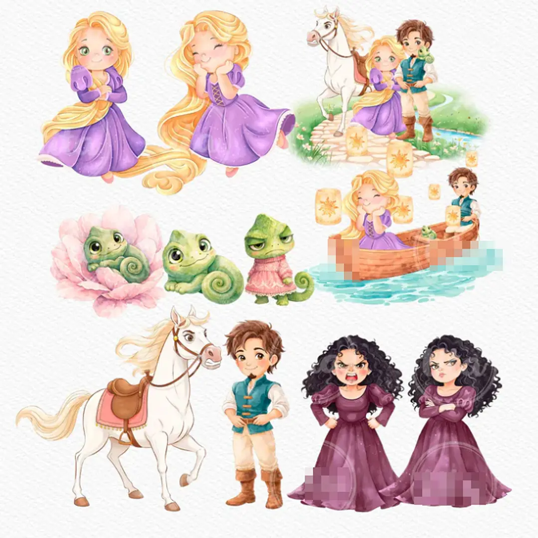 Kit Digital Princesas da Disney Moana, Cinderela e Rapunzel em Png  11