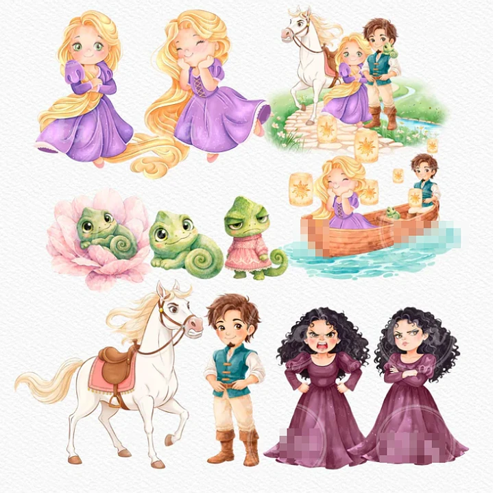 Kit Digital Princesas da Disney Moana, Cinderela e Rapunzel em Png  11