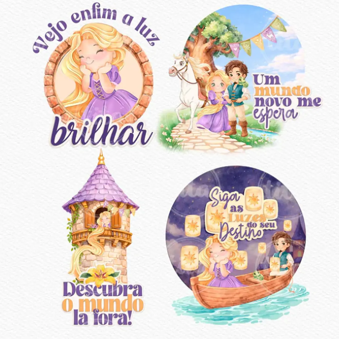 Kit Digital Princesas da Disney Moana, Cinderela e Rapunzel em Png  12