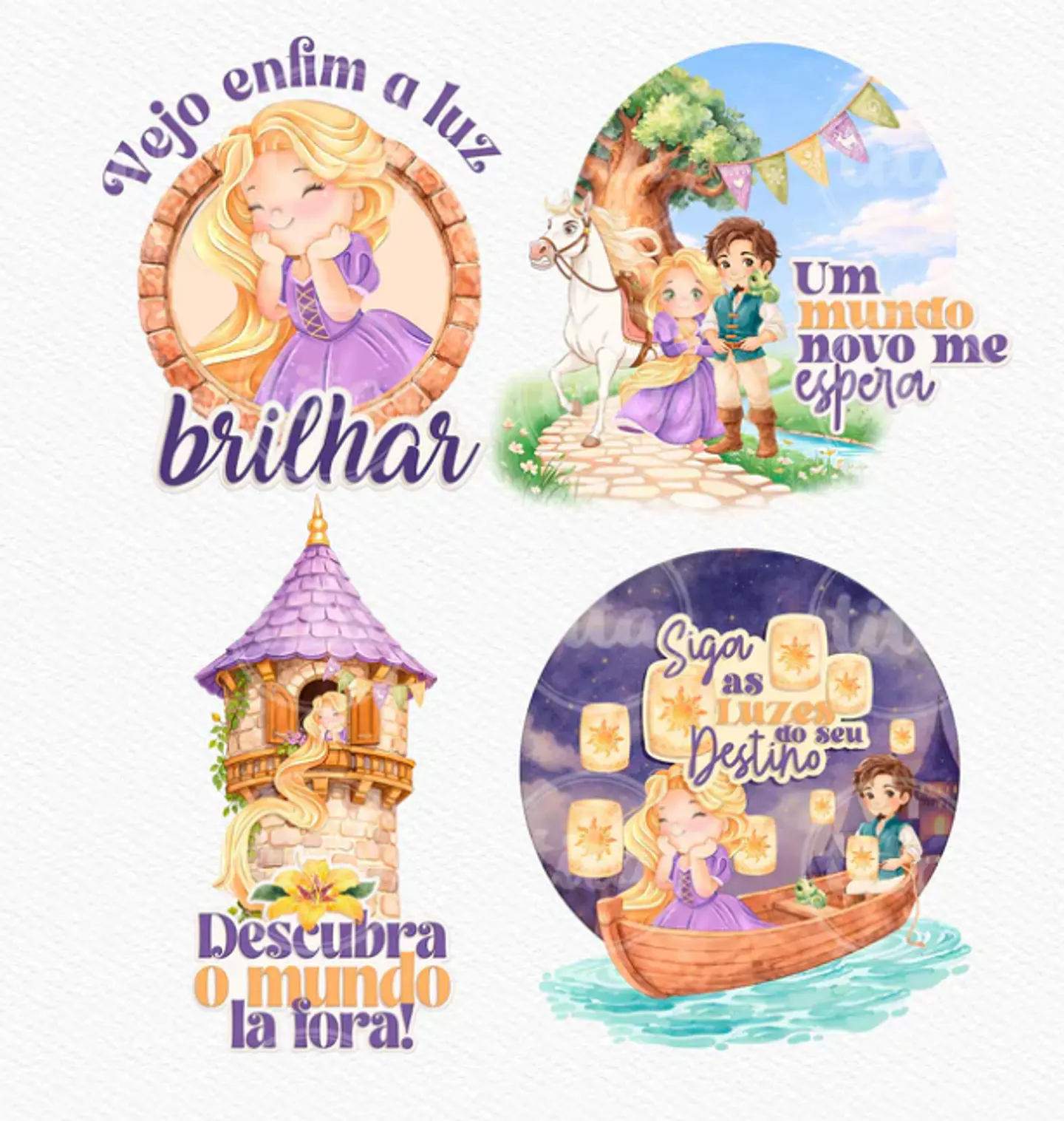 Kit Digital Princesas da Disney Moana, Cinderela e Rapunzel em Png  12