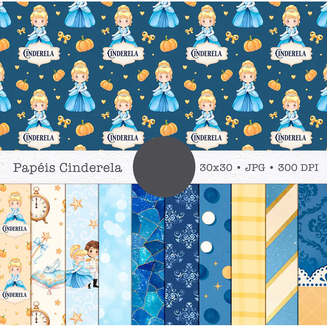 Kit Digital Princesas da Disney Moana, Cinderela e Rapunzel em Png  14