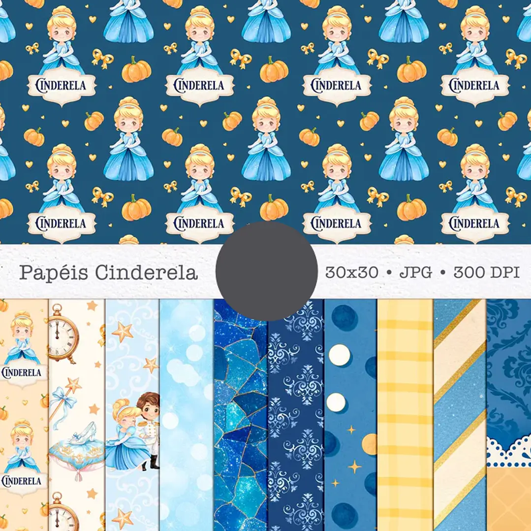 Kit Digital Princesas da Disney Moana, Cinderela e Rapunzel em Png  14