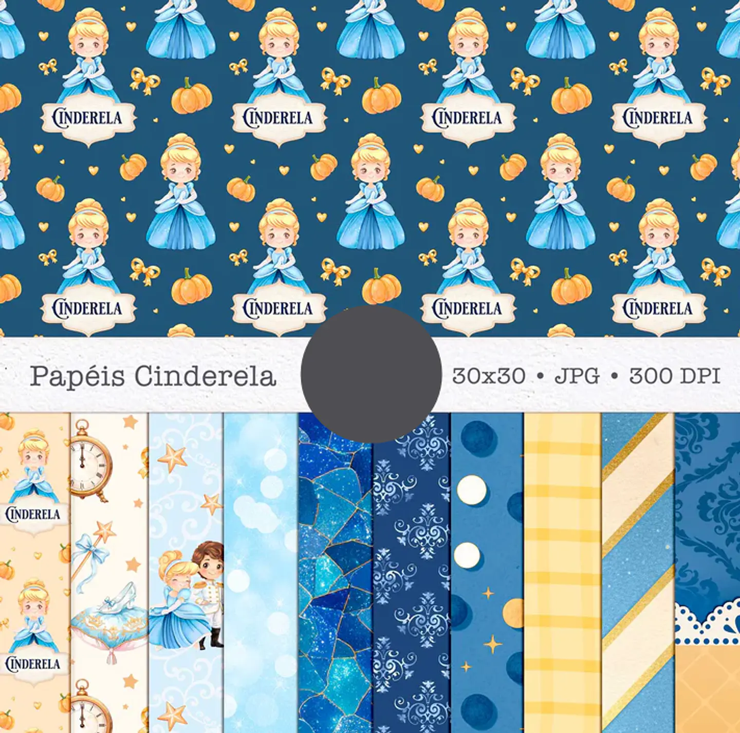Kit Digital Princesas da Disney Moana, Cinderela e Rapunzel em Png  14