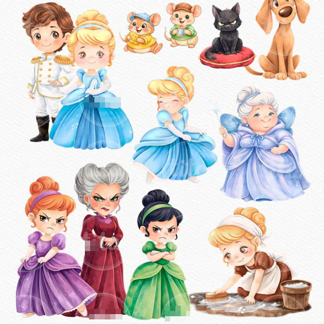 Kit Digital Princesas da Disney Moana, Cinderela e Rapunzel em Png  16