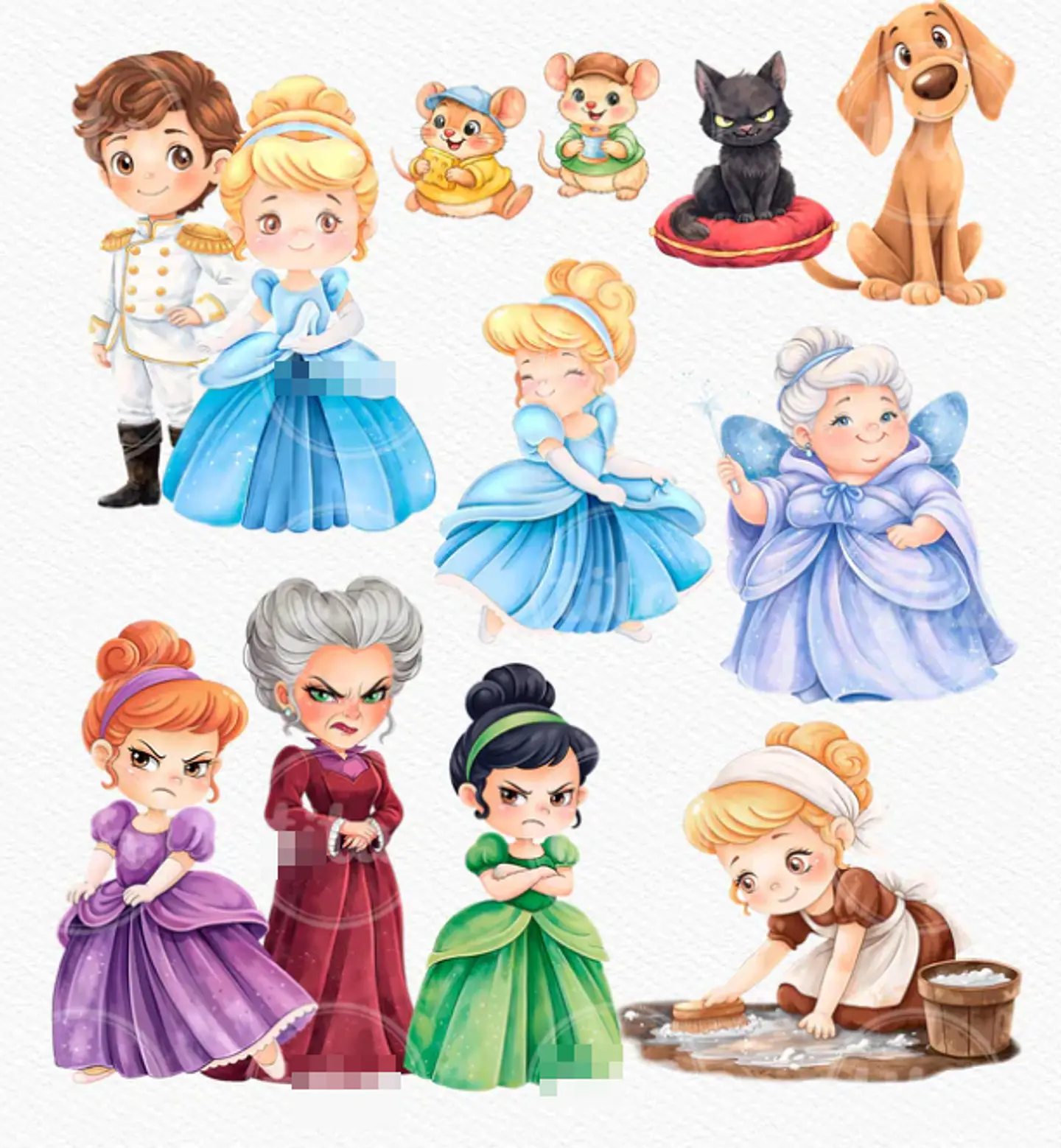 Kit Digital Princesas da Disney Moana, Cinderela e Rapunzel em Png  16
