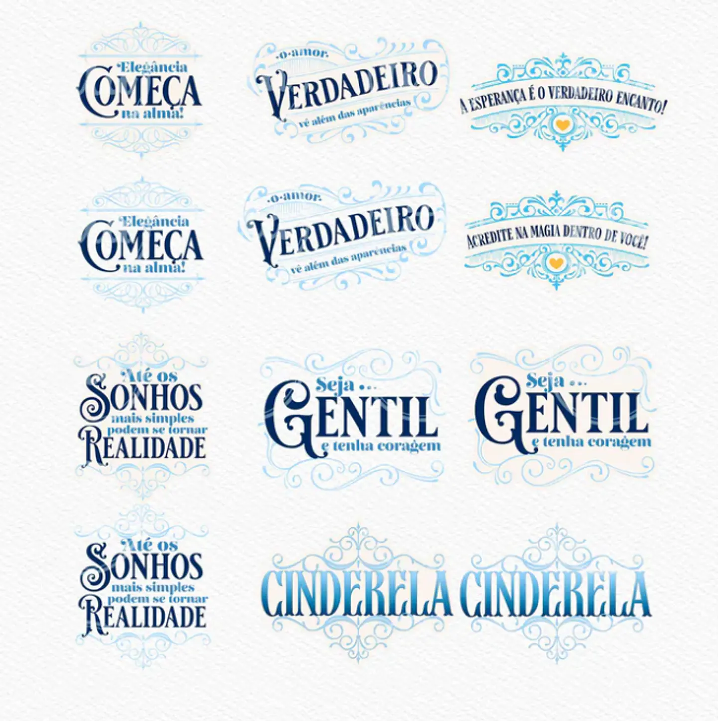 Kit Digital Princesas da Disney Moana, Cinderela e Rapunzel em Png  17