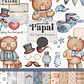 Kit Digital Querido Papai - Combo Ilustrações e Papéis em Png - Thumbnail 1