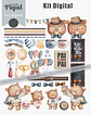 Kit Digital Querido Papai - Combo Ilustrações e Papéis em Png - Thumbnail 2
