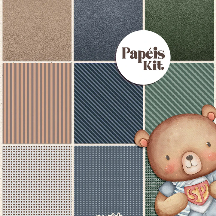 Kit Digital Querido Papai - Combo Ilustrações e Papéis em Png 11