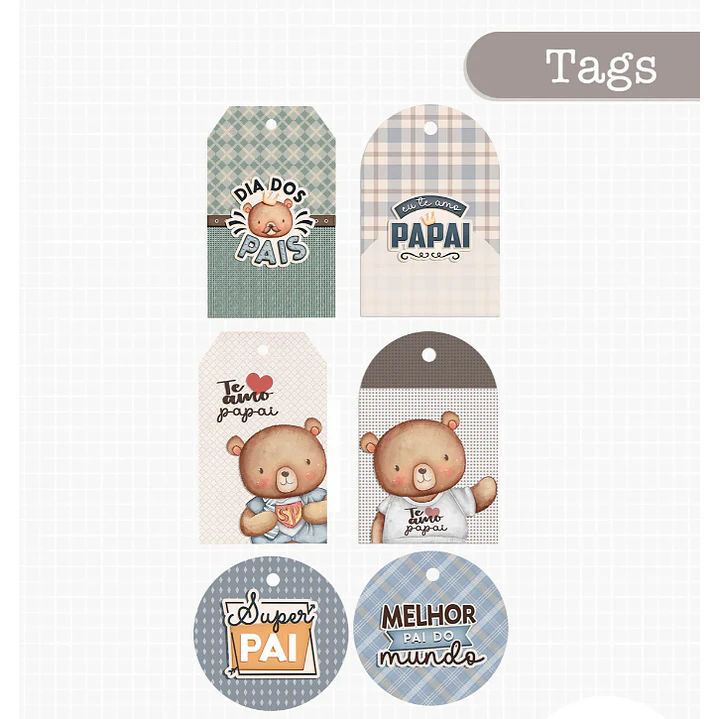 Kit Digital Querido Papai - Combo Ilustrações e Papéis em Png 12