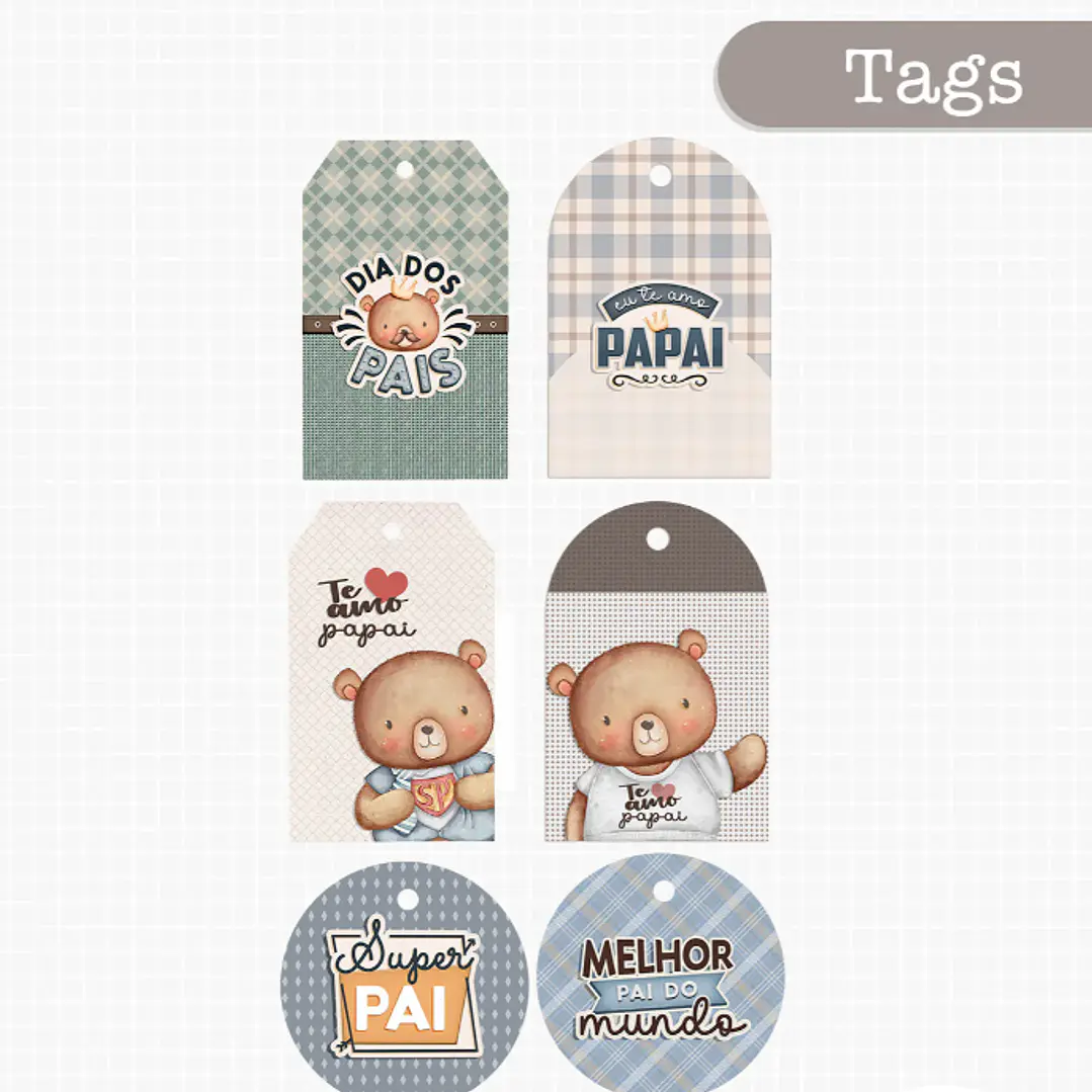 Kit Digital Querido Papai - Combo Ilustrações e Papéis em Png 12