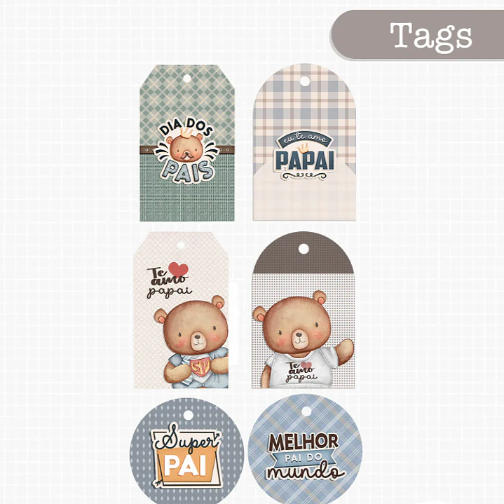 Kit Digital Querido Papai - Combo Ilustrações e Papéis em Png 12