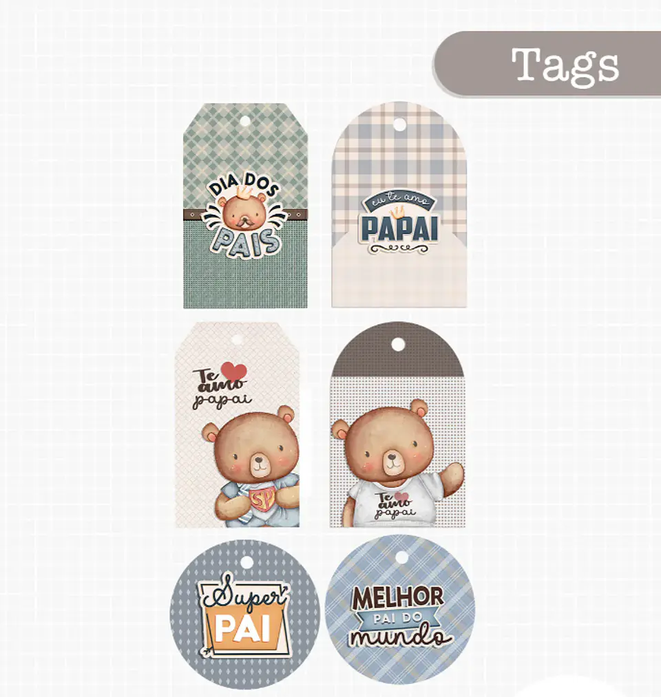 Kit Digital Querido Papai - Combo Ilustrações e Papéis em Png 12