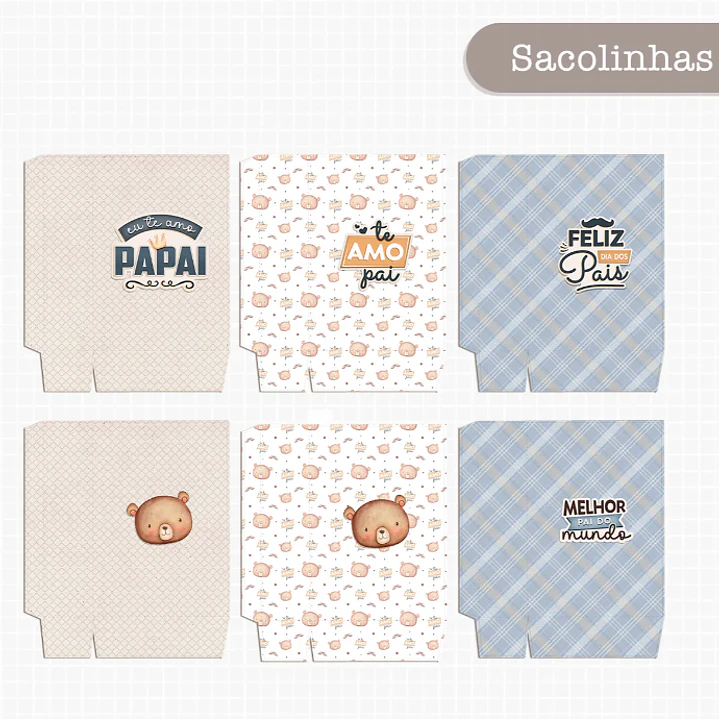 Kit Digital Querido Papai - Combo Ilustrações e Papéis em Png 13