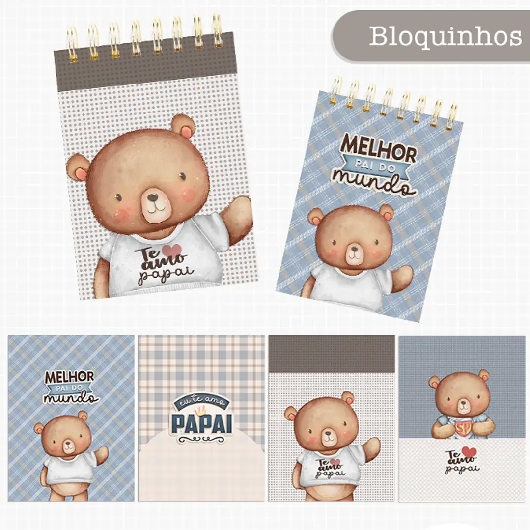 Kit Digital Querido Papai - Combo Ilustrações e Papéis em Png 14