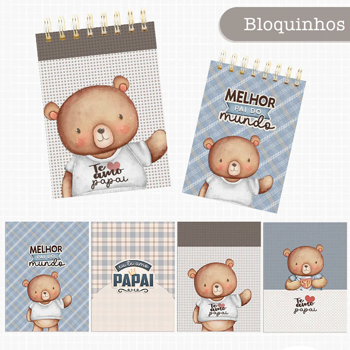 Kit Digital Querido Papai - Combo Ilustrações e Papéis em Png 14