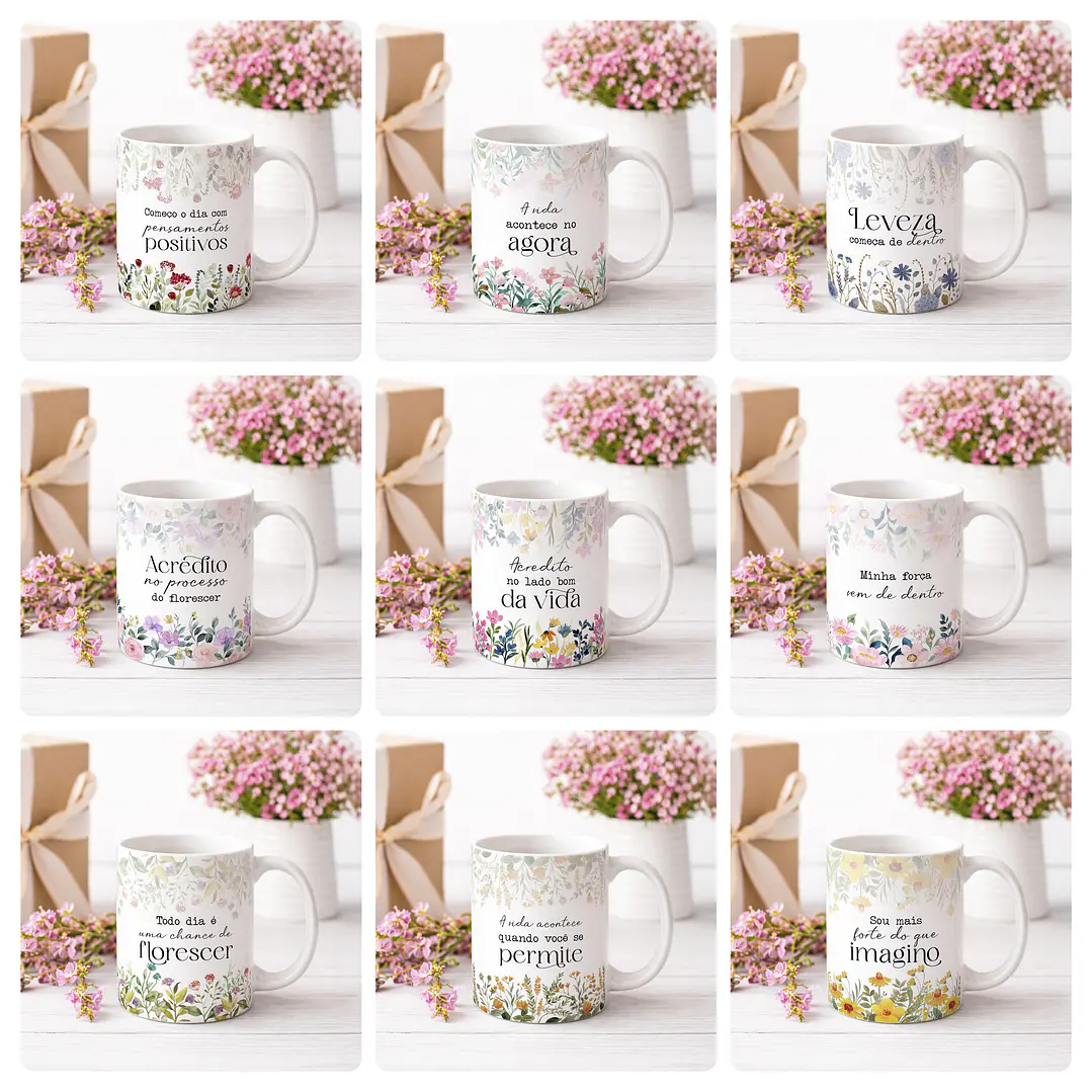 20 Artes para Caneca Frases Florescer Frases Motivacionais Arquivo Editável 1