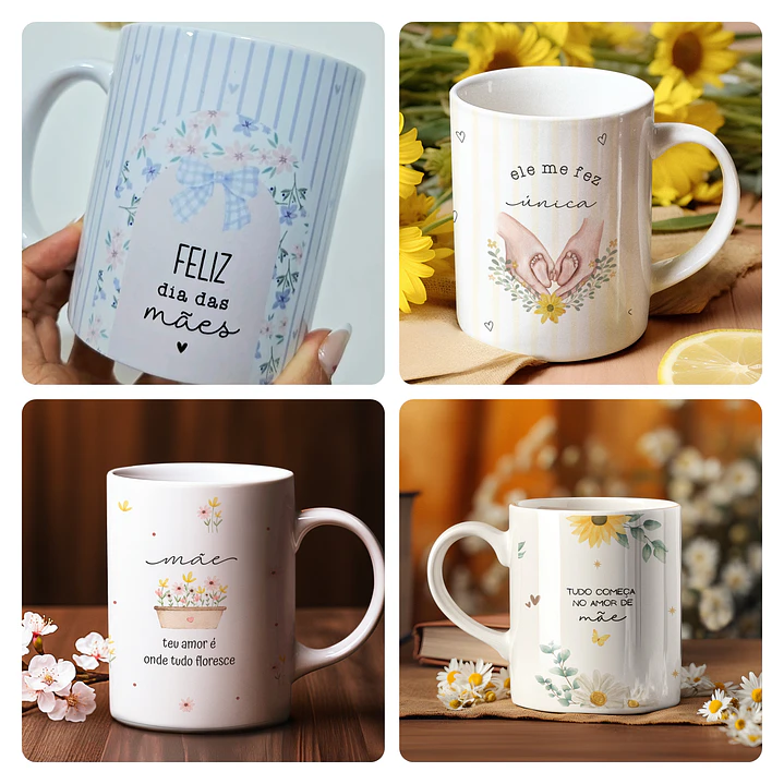 30 Artes para Caneca Xicara e Azulejo Dia das Mães Arquivo Editável  2