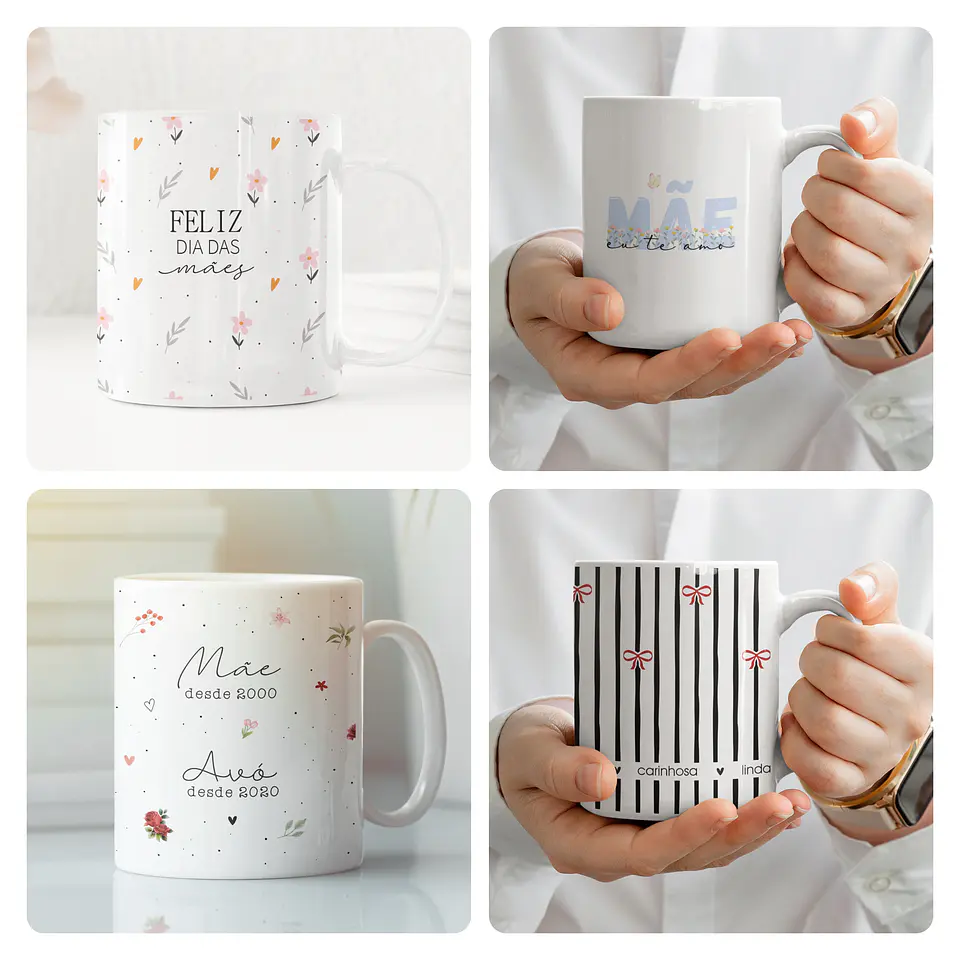 30 Artes para Caneca Xicara e Azulejo Dia das Mães Arquivo Editável  6