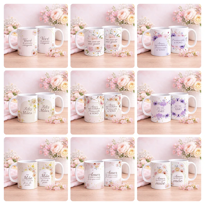 40 Artes para Caneca e Azulejo Dia das Mães Arquivo Editável  6