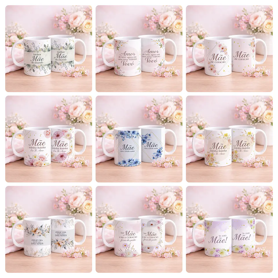 40 Artes para Caneca e Azulejo Dia das Mães Arquivo Editável  7