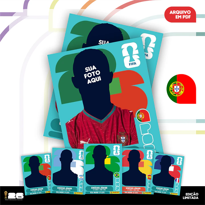 Figurinha Personalizada Copa do Mundo 2026 - Arquivo Digital PDF para Imprimir 6