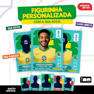 Figurinha Personalizada Copa do Mundo 2026 - Arquivo Digital PDF para Imprimir