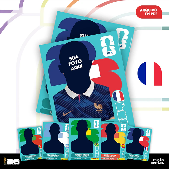 Figurinha Personalizada Copa do Mundo 2026 - Arquivo Digital PDF para Imprimir 7