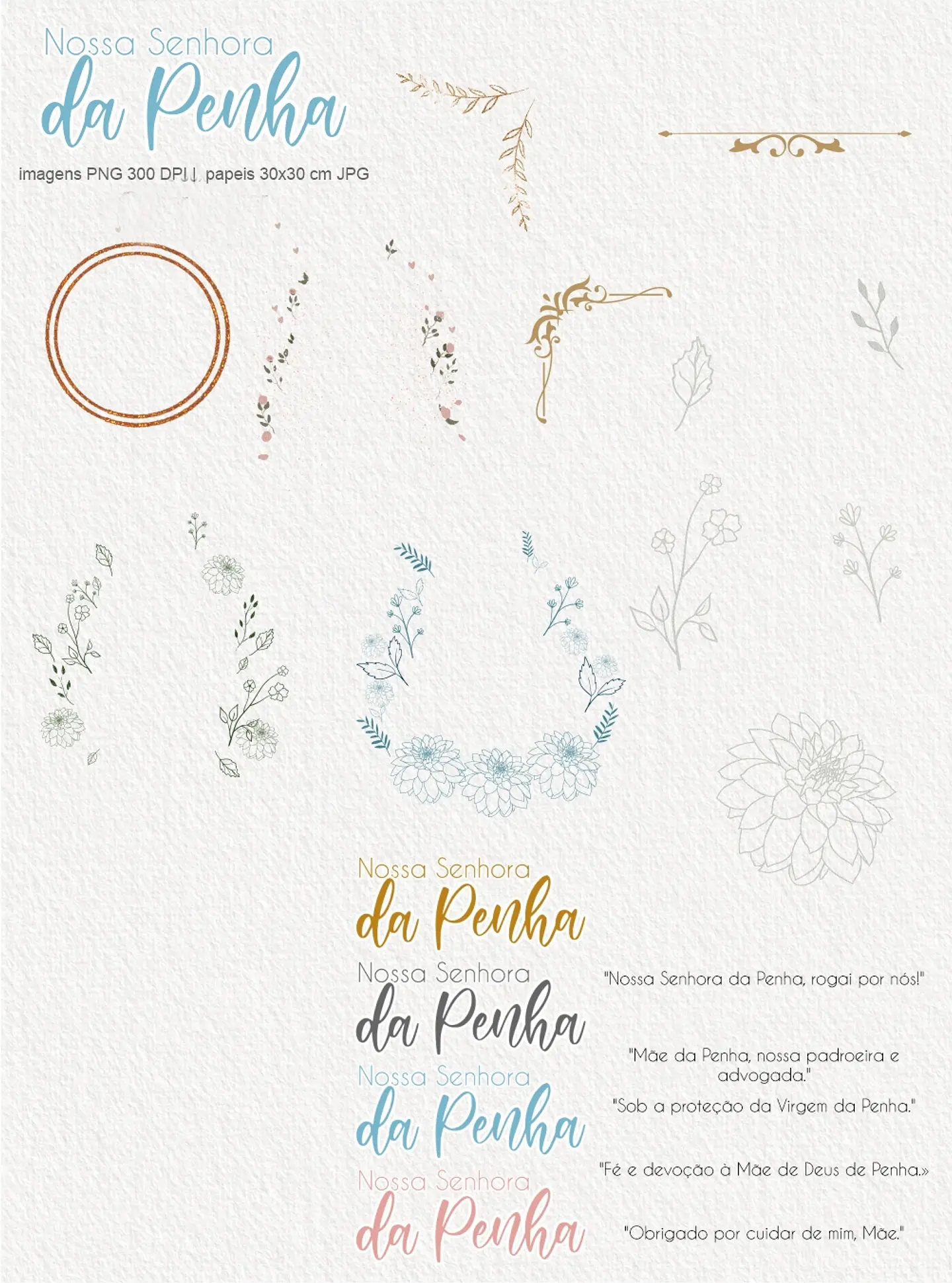 Kit Digital Nossa Senhora da Penha  em Png 7