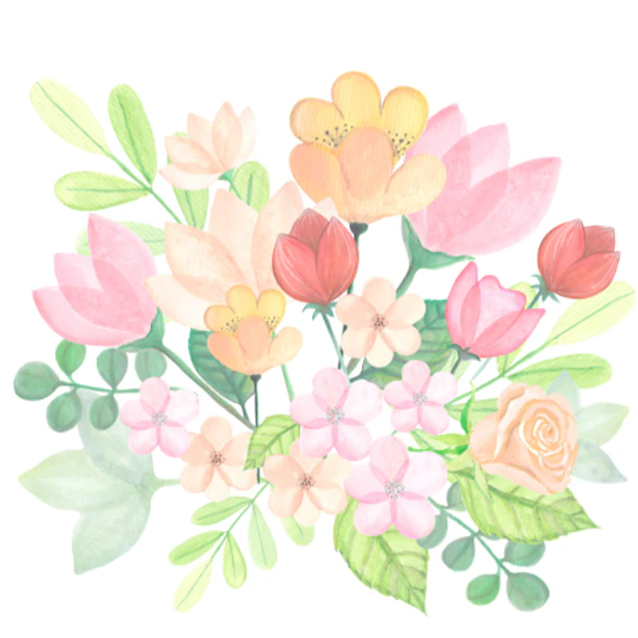 Kit Digital Guirlandas e Arranjos Aquarelado em Png 5