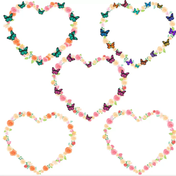 Kit Digital Guirlandas e Arranjos Aquarelado em Png 2