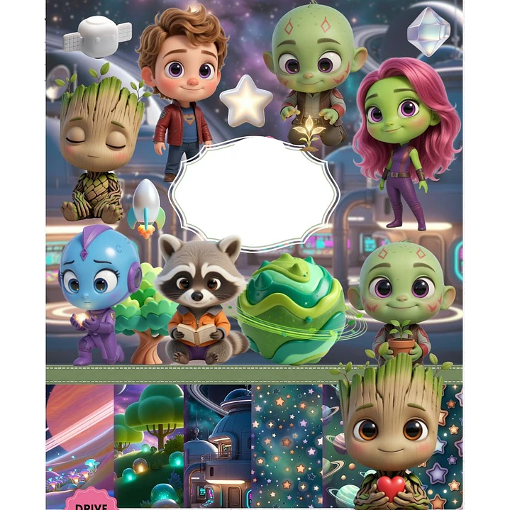 Kit Digital Guardiões da Galaxia Cute em Png  1