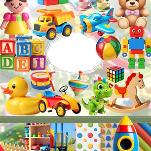 Kit Digital Brinquedos de Criança em Png 