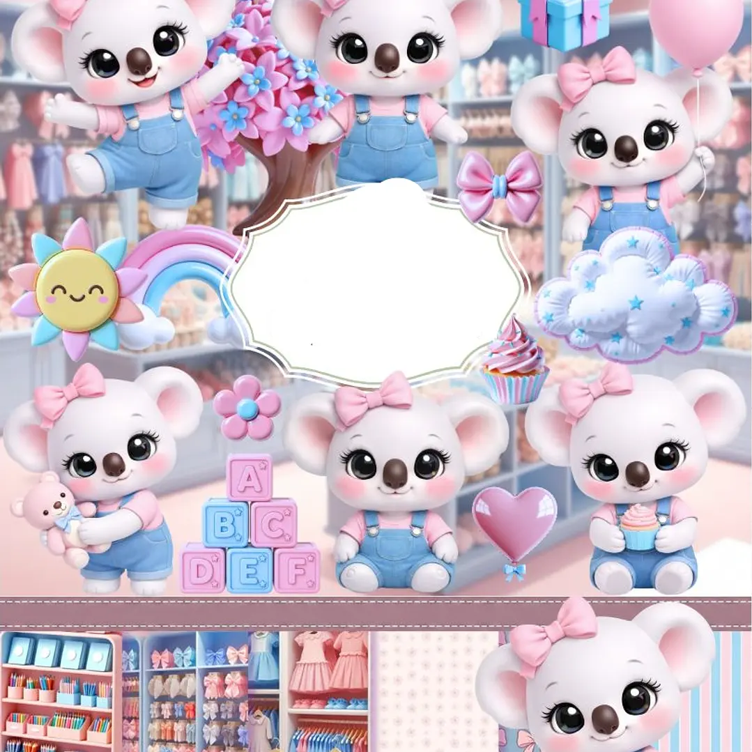 Kit Digital Lilica Repilica 3D em Png 1