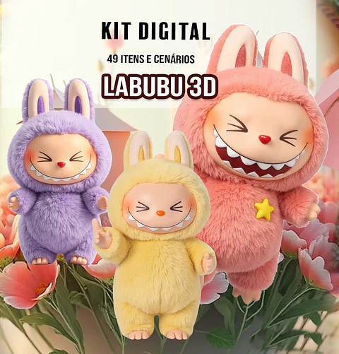 Kit Digital Labubu 3d em Png