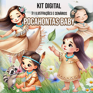 Kit Digital Pocahontas Baby 3d em Png 